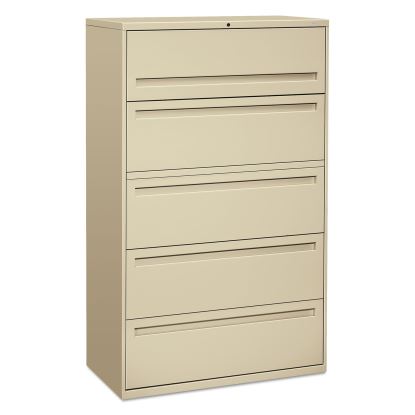 Brigade 700 Series Lateral File, 4 Legal/Letter-Size File Drawers, 1 File Shelf, 1 Post Shelf, Putty, 42" x 19.25" x 67"1