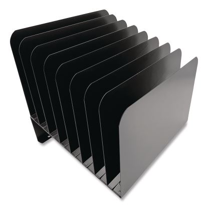 Steel Vertical File Organizer, Inclined, 8 Sections, Letter Size Files, 9.75 x 11 x 10, Black1