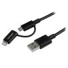StarTech.com LTUB1MBK USB cable USB 2.0 39.4" (1 m) USB A Micro-USB B Black 1