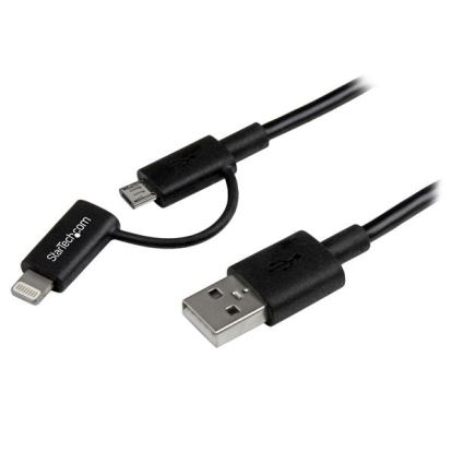 StarTech.com LTUB1MBK USB cable USB 2.0 39.4" (1 m) USB A Micro-USB B Black 1