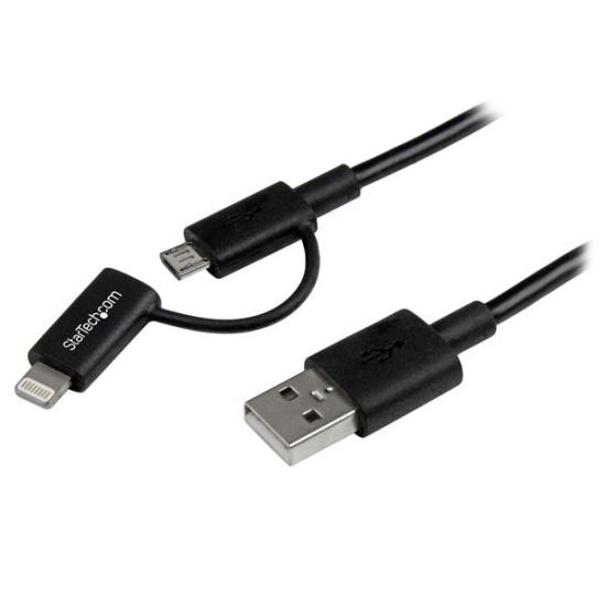 StarTech.com LTUB1MBK USB cable USB 2.0 39.4" (1 m) USB A Micro-USB B Black 1