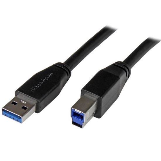 StarTech.com USB3SAB5M USB cable USB 3.2 Gen 1 (3.1 Gen 1) 196.9" (5 m) USB A USB B Black 1