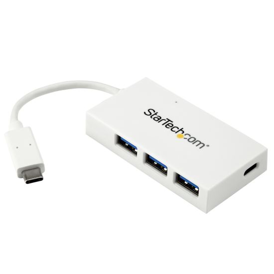StarTech.com HB30C3A1CFBW interface hub USB 3.2 Gen 1 (3.1 Gen 1) Type-C 5000 Mbit/s White 1