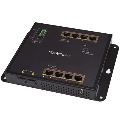 StarTech.com IES101GP2SFW network switch Managed L2 Gigabit Ethernet (10/100/1000) Power over Ethernet (PoE) Black 1