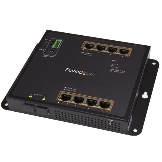 StarTech.com IES101GP2SFW network switch Managed L2 Gigabit Ethernet (10/100/1000) Power over Ethernet (PoE) Black 1