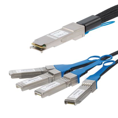 StarTech.com QSFP4SFPPC2M InfiniBand/fibre optic cable 78.7" (2 m) QSFP+ 4x SFP+ Black 1