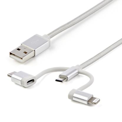 StarTech.com LTCUB1MGR USB cable USB 2.0 39.4" (1 m) USB A Micro-USB B Silver 1