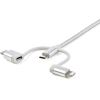 StarTech.com LTCUB1MGR USB cable USB 2.0 39.4" (1 m) USB A Micro-USB B Silver 3