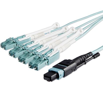 StarTech.com MPO8LCPL10M InfiniBand/fibre optic cable 393.7" (10 m) MPO/MTP 8x LC Aqua color 1