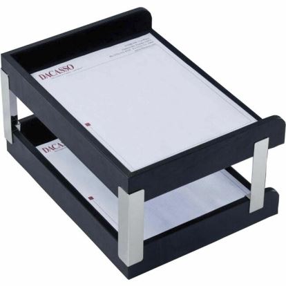 Dacasso Classic Leather Double Letter Trays 1
