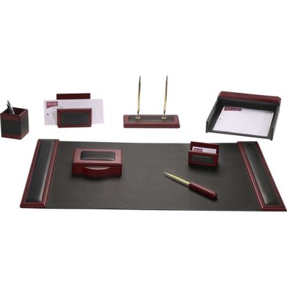 Dacasso Rosewood & Leather Desk Set 1