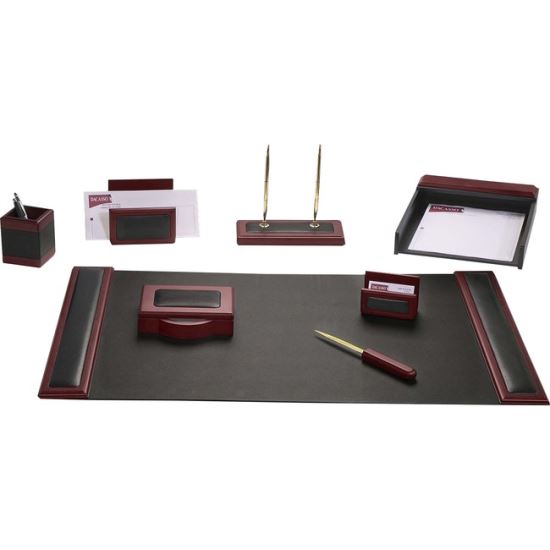 Dacasso Rosewood & Leather Desk Set 1