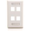 C2G 4-Port Single Gang Multimedia Keystone Wall Plate - White 2