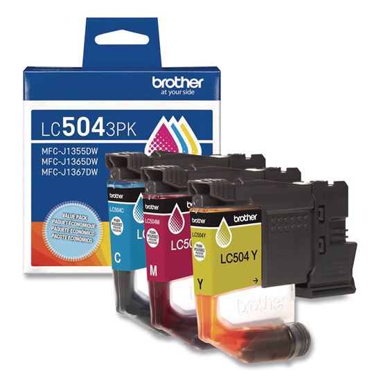 LC504 INKvestment Ink, 500 Page-Yield, Cyan/Magenta/Yellow, 3/Pack1