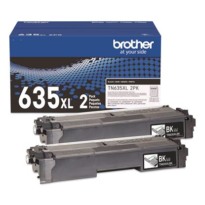 TN635XL High-Yield Toner, 7,500 Page-Yield, Black, 2/Pack1