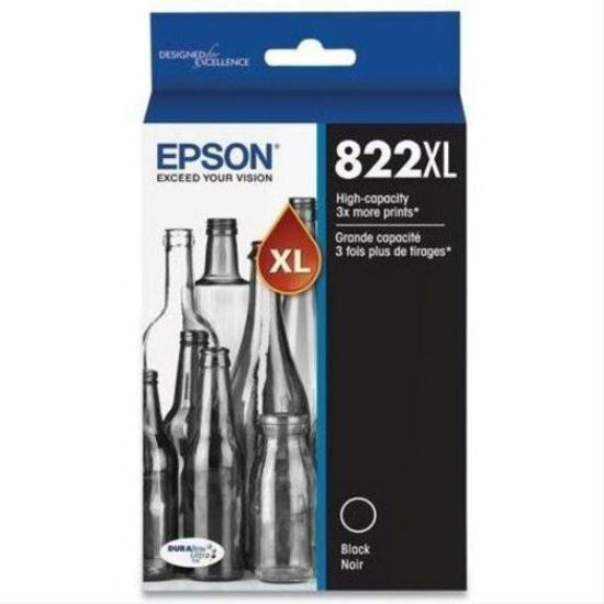 Epson T822 Original High Yield Inkjet Ink Cartridge - Black - 1 Each 1