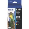 Epson DURABrite Ultra 822XL/822 Original High/Standard Yield Inkjet Ink Cartridge - Black, Cyan, Magenta, Yellow - 4 / Pack 3