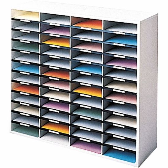 Fellowes Literature Organizer - 48 Compartment Sorter, Dove Gray 1