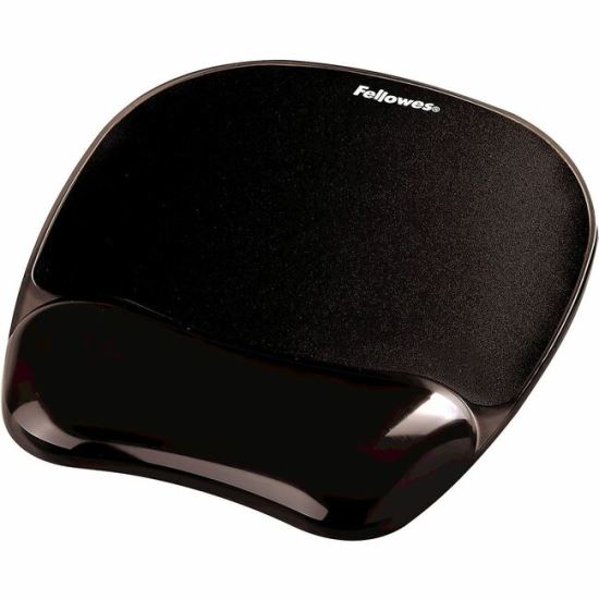 Fellowes Crystals Gel Mousepad Wrist Support Black 1