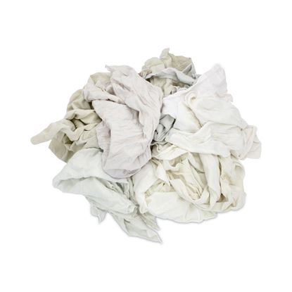 Reclaimed White Knit Rags, 25 lb/Carton1