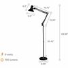 Bostitch Swing Arm Floor Lamp, Black 6