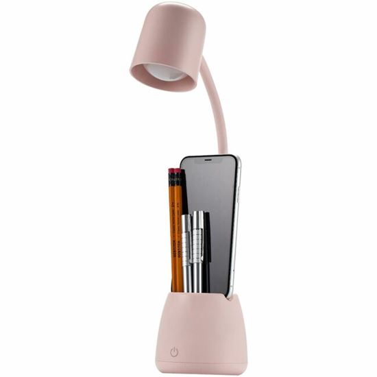 Bostitch Desk Lamp with Storage Cup, Pink 1