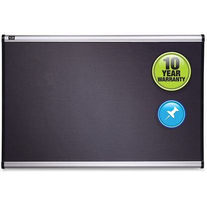 Quartet® Prestige® Diamond Mesh Fabric Bulletin Board, 3' x 2', Gray with Aluminum Frame 1