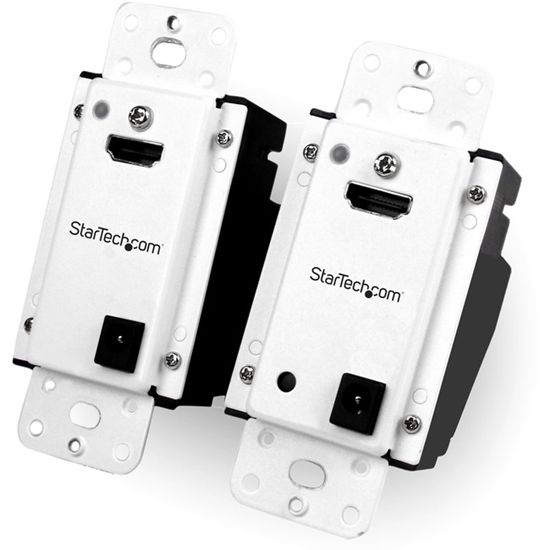 StarTech.com Wall Plate HDMI over CAT5 Extender with Power Over Cable â€" 1080p â€" 165ft (50m) 1