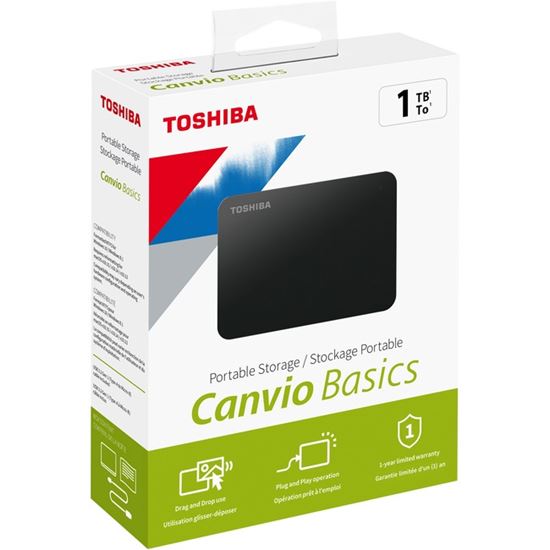 Toshiba Canvio Basics 1 TB Hard Drive - External - Black 1