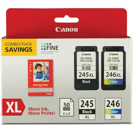 Canon PG-245 / CL-246 Original Extra Large Yield Inkjet Ink Cartridge - Combo Pack - Multicolor - 1 Each 1