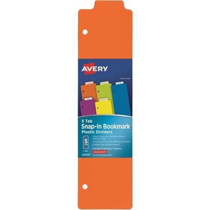Avery&reg; Snap-In Plastic Bookmark Dividers, 5 Tabs, 1 Set, Multicolor (24908) 1