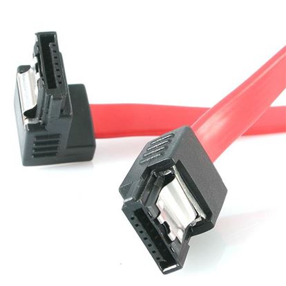 StarTech.com 12" latching - 1 Right Angle M/M SATA cable 11.8" (0.3 m) Red 1