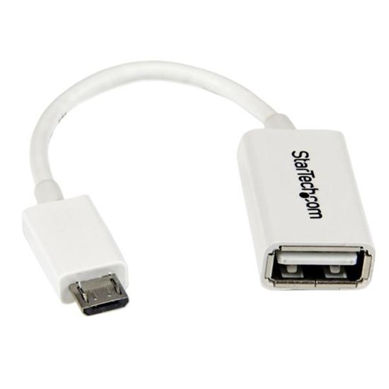 StarTech.com UUSBOTGW USB cable USB 2.0 5" (0.127 m) Micro-USB B USB A White 1