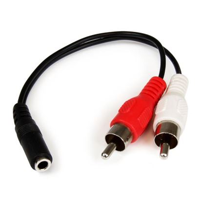 StarTech.com 0.152m 3.5mm - 2xRCA m/f audio cable 5.98" (0.152 m) Black 1