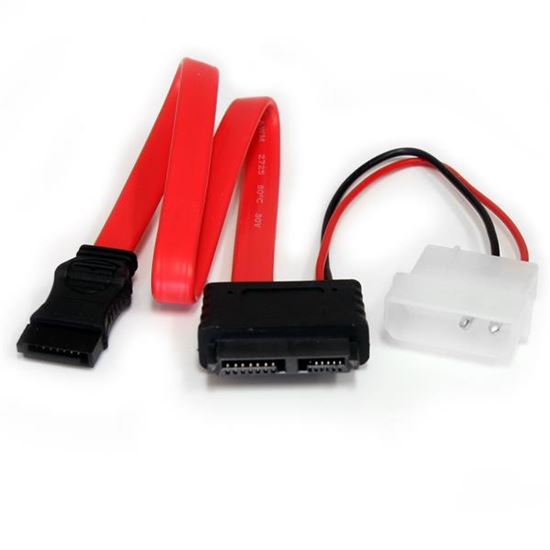 StarTech.com SLSATAF12 SATA cable 12" (0.304 m) SATA 13-pin SATA 7-pin + Molex (4-pin) Red 1