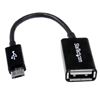 StarTech.com UUSBOTG USB cable USB 2.0 5" (0.127 m) Micro-USB B USB A Black 1