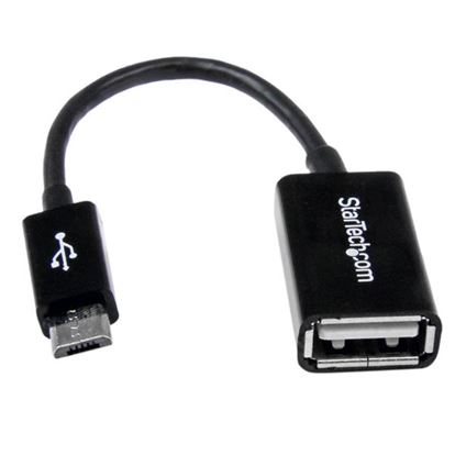 StarTech.com UUSBOTG USB cable USB 2.0 5" (0.127 m) Micro-USB B USB A Black 1