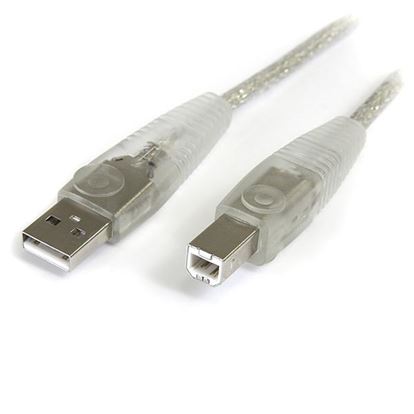 StarTech.com 15 ft. Transparent USB 2.0 Cable A-B M/M USB cable 179.9" (4.57 m) 1