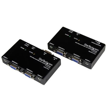 StarTech.com VGA and Audio over Cat5 Extender AV transmitter & receiver Black 1