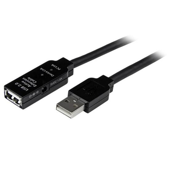 StarTech.com USB2AAEXT15M USB cable USB 2.0 590.6" (15 m) USB A Black 1