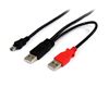 StarTech.com USB2HABMY6 USB cable USB 2.0 70.9" (1.8 m) Mini-USB B 2 x USB A Black, Red 1
