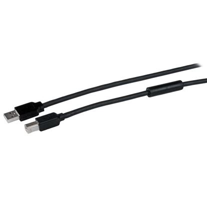 StarTech.com 15m USB 2.0, M/M USB cable 590.6" (15 m) USB A USB B Aluminum, Black 1