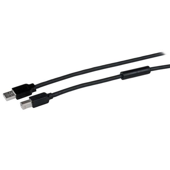 StarTech.com 15m USB 2.0, M/M USB cable 590.6" (15 m) USB A USB B Aluminum, Black 1