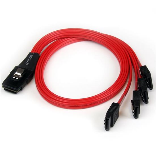 StarTech.com SAS8087S4R50 Serial Attached SCSI (SAS) cable 19.7" (0.5 m) Black, Red 1