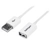 StarTech.com 3m USB2.0 m/f USB cable 118.1" (3 m) USB A White 1
