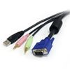 StarTech.com 10 ft 4-in-1 USB, VGA, Audio, and Microphone KVM Switch Cable KVM cable Black 120.1" (3.05 m) 3