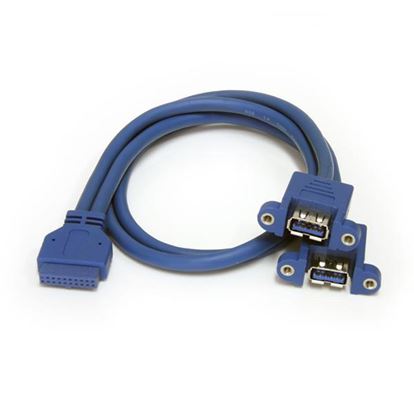 StarTech.com USB3SPNLAFHD cable gender changer 2 x USB A IDC Blue 1