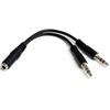 StarTech.com MUYHSFMM audio cable 5.12" (0.13 m) 3.5mm 2 x 3.5mm Black 1