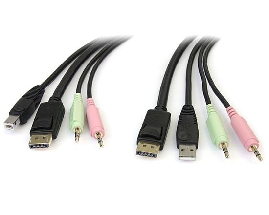 StarTech.com DP4N1USB6 KVM cable Black 72" (1.83 m) 1