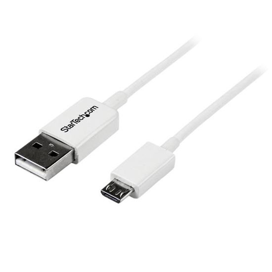 StarTech.com 2m USB 2.0 A/Micro-B m/m USB cable 78.7" (2 m) USB A Micro-USB B White 1